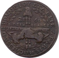 O2116 Rare !! La Constitution caisse de Bonne foy 3 sols 1791 Paris ->Make offer