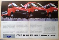 Publicité Papier - Voitures utilitaires Ford Transit Laser de 1987
