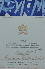 Pierre SOULAGES : Étiquette originale de vin – Château Mouton Rothschild 1976