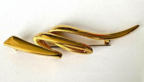 Broche zigzag vintage doré - broche,
