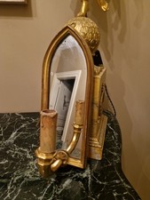 Ancienne Applique Miroir En Bois Doré
