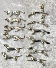 12 PORTES COUTEAUX METAL RENARD BICHE TAUREAU CHAT CHIEN