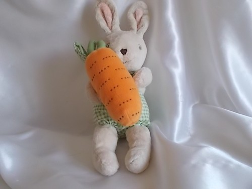 Doudou lapin beige carotte - lapin, beige,