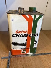 (n° 4 ) ANCIEN BIDON D ' HUILE DE GARAGE /publicitaire Castrol Chain-lub 5 L