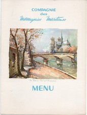 LOT DE 8 BEAUX MENUS DES MESSAGERIES MARITIMES PAQUEBOT LOUIS LUMIERE 1965