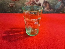 ANCIEN VERRE DE CURE ? ÉMAILLÉ MARQUÉ  «SOUVENIR DE NOTRE-DAME DE PRIME COMBES»