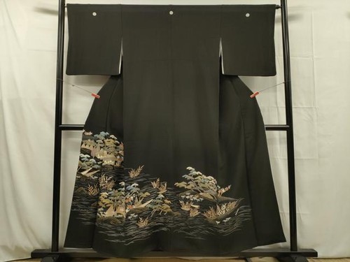 Kimono japonais noir broderie