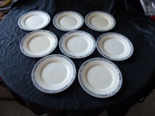 8 ANCIENNES ASSIETTES A DESSERTS TERRE DE FER FAIENCE DE SALINS MODELE ROBERT