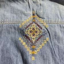 Bershka Denim Vest Embroidered