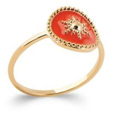 Bague Femme Plaqué Or 18 carats et Email - Neuve - Taille 50 Disponible