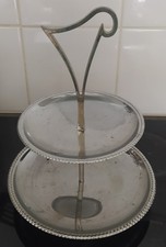 Plateau présentoir à pâtisserie en métal - Vintage 