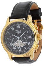 Trias Montre Automatique Teilskelett-Armbanduhr Montre Hommes Acier Inox IP Gold
