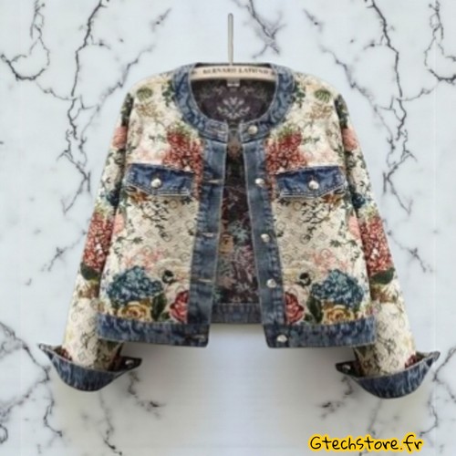 Veste jean femme rétro style - jean,