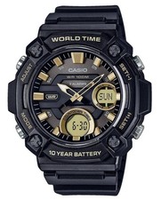 Casio Youth Analog-Digital Resin Cadran Noir AEQ-120W-9AV 100M Montre pour Homme