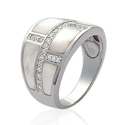 Bague large nacre femme - ,