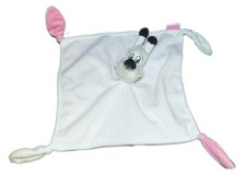 Doudou plat blanc rose Idefix