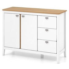 Armoire de Cuisine à 2 Portes et 3 Tiroirs Coulissants Buffet de Cuisine en Boi