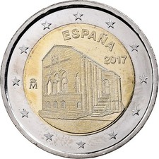 [#394829] España, 2 Euro, Églises du royaume des Asturies, 2017, SC, Bimetálico