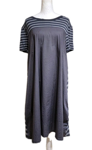 Lilith gray striped dress - gray,