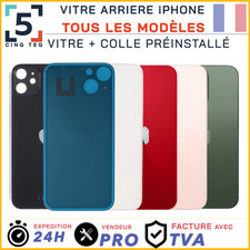 Vitre Arriere iPhone X XR XS 11 12 13 14 15 16 Pro Max Plus Mini Logo CE Adhesif