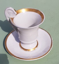 ancienne tasse et sous tasse en porcelaine de paris empire a verifier