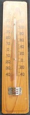 Thermomètre intérieur mercure support bois – vintage déco – REF 5257