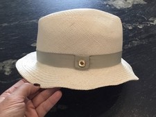Superbe Chapeau Panama Paille Loro Piana Écru S Tbe