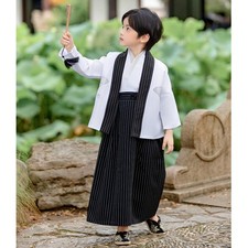 3-Piece Ensemble, Enfants Garçon Japonais Kimono Costume Hakama-Style Performant