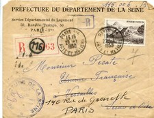lettre recommandée préfecture de la Seine - cachet arts et métiers 1950