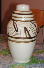 vase ovoïde en grès Mougin à Nancy, décor de Géo Condé