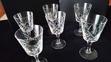 6 Anciens verres  à vin Cristal d'Arques Modèle Saumur