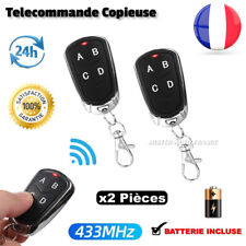 x2 Télécommande Universelle Garage Portail Alarme Etc ✅★433 MHZ 4CH Clé Copieuse