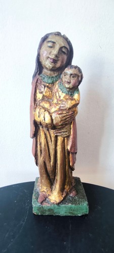 Vierge enfant polychromie - vierge, l'enfant