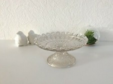 ? Ancien Présentoir à Gâteau Assiette sur Pied en Verre Coupe à Fruit Drageoir 
