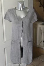 adorable cardigan gilet long en soie et angora COTÉLAC taille 1 EXCELLENT ÉTAT