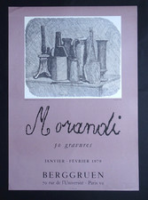 MORANDI 50 Gravures Affiche originale litho de 1979 Exposition Galerie Berggruen