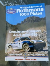 Programme Rallye 1000 Pistes 1986 avec Porsche Rothmans