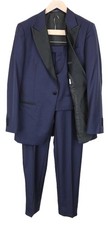 Costume Tuxedo Lazio Pour Homme UK40R Slim Bleu Super 130's Laine 3-Pièces
