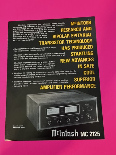 Mcintosh mc2125 brochure - mcintosh,