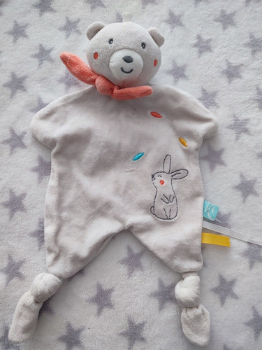 Doudou tetinou velour bio gris - velour,