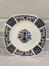 Ancienne Assiette Gien Deco Renaissance Bleue Octogonale Vintage