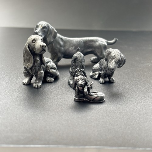 Vintage pewter dog figurines - vintage,