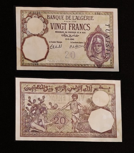 1929 francs tunisie - 1929,