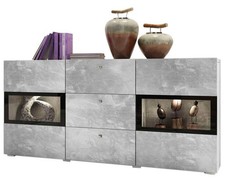 Buffet Bingen Commode 132x39x69cm Sans Avec Portes Vitrées Couleur au Choix