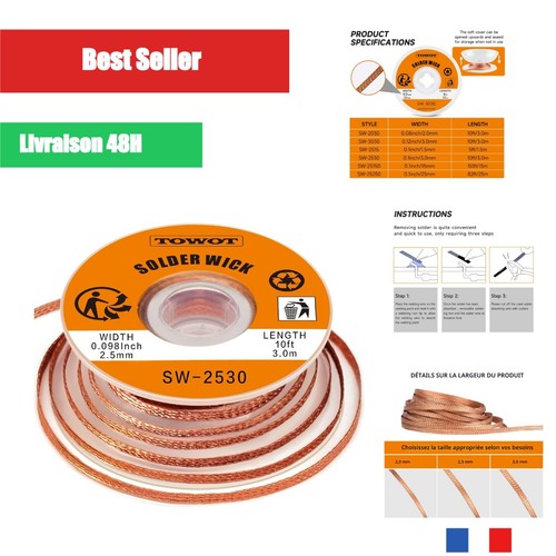 Towot tresse dessouder 3m - dessouder,
