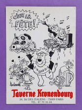 CP de Barberousse Taverne Kronenbourg,  autographe de Barberousse au verso