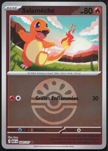 Carte pokémon salamèche - pokémon,