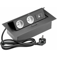 Bloc prises - à encastrer - rectangulaire - pour plan de travail - blanc GTV