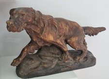 Statue Sculpture Bronze Animal Chien Signé Thomas François Cartier Épagneul 