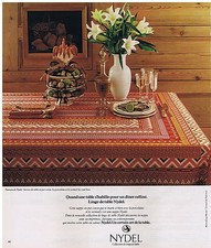PUBLICITE ADVERTISING 054 1978 NYDEL linge de table